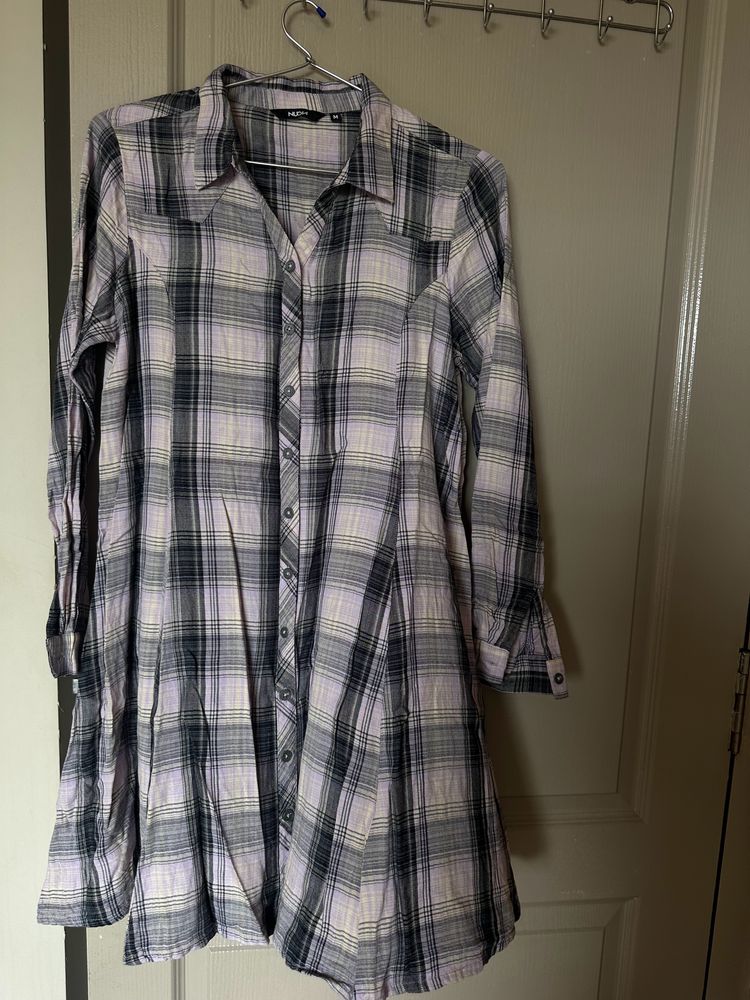 Lavender Check Tunic- M