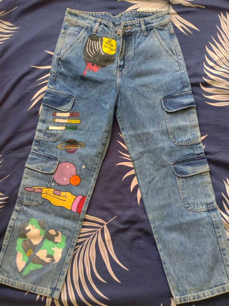 Y2K Printed Baggy Cargo (8 Pocket)