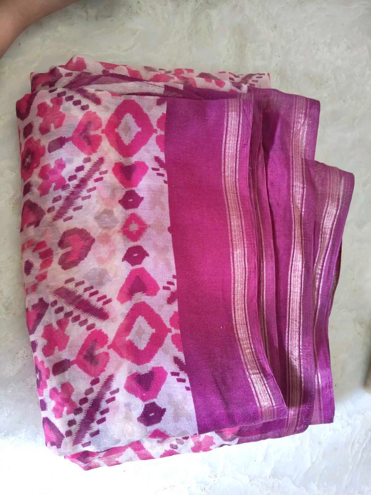 purple Patterned saaree