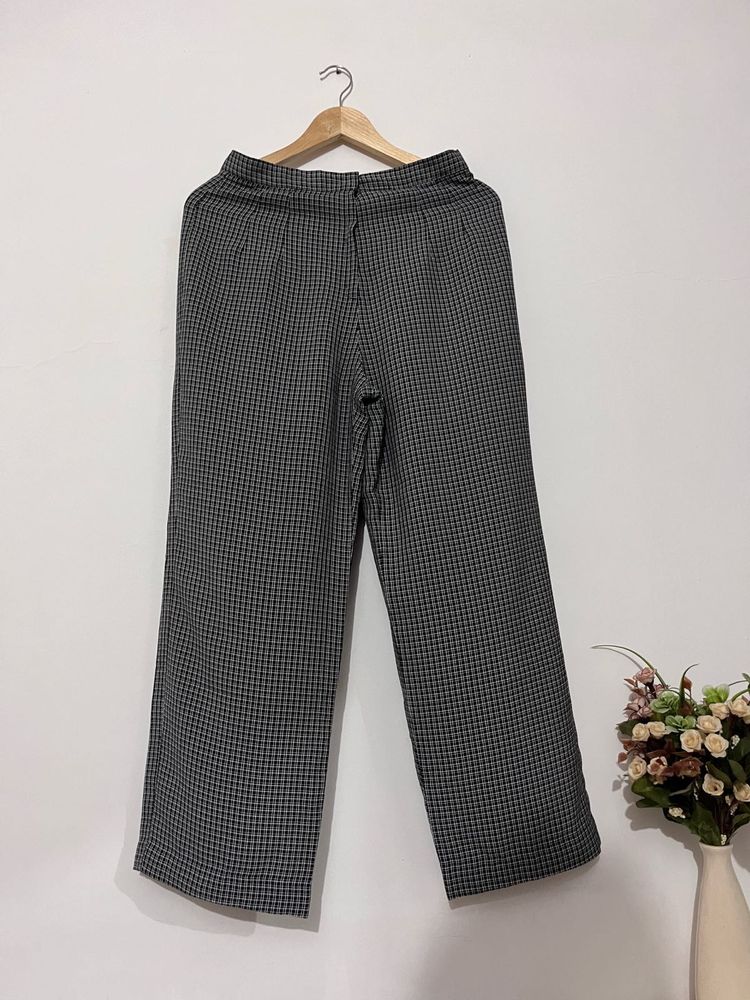 Checkered Wide Leg Pants