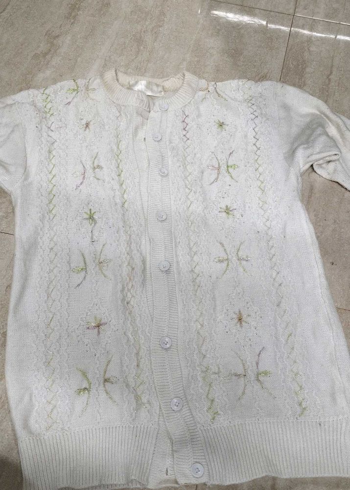 Vintage Embroidered Cardigan Sweater