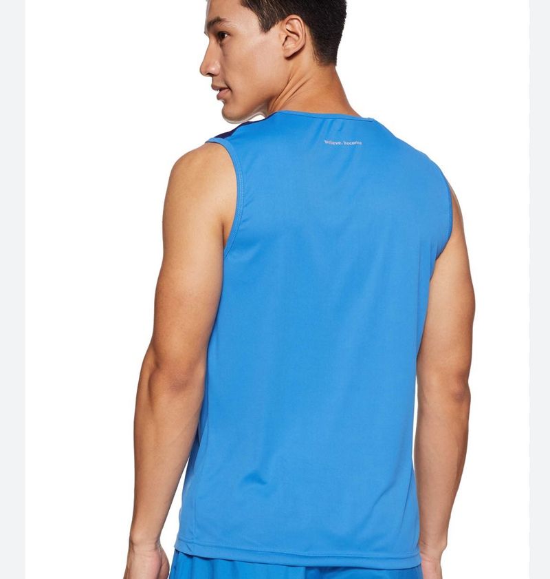 Blue Sleeveless Active T-Shirt