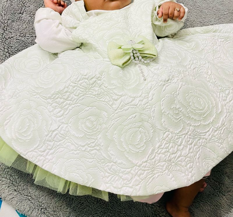Kids Green Floral Frock For Girl Baby New