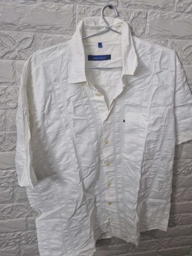Men&#39;s White Short Sleeve Shirt
