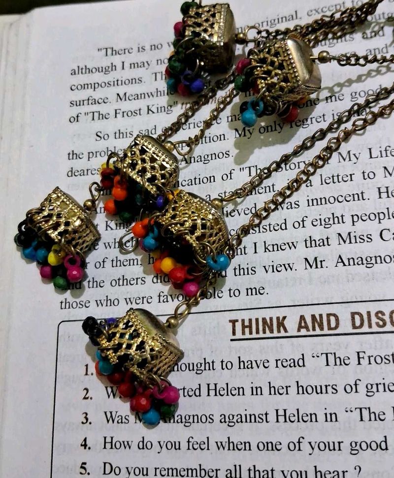 Multi Colour Oxidised Earring