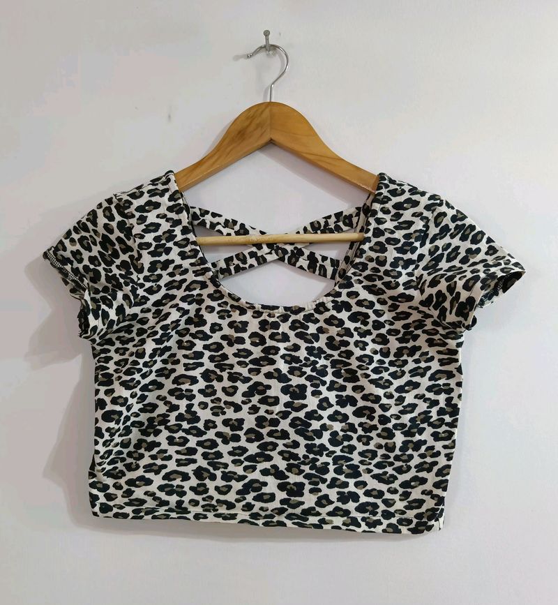 Faballey Women White Printed Crop Top