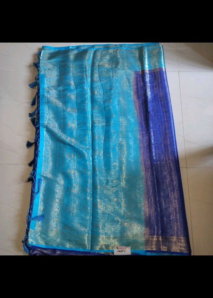 New Fancy Wear  Saree With Dual Colour