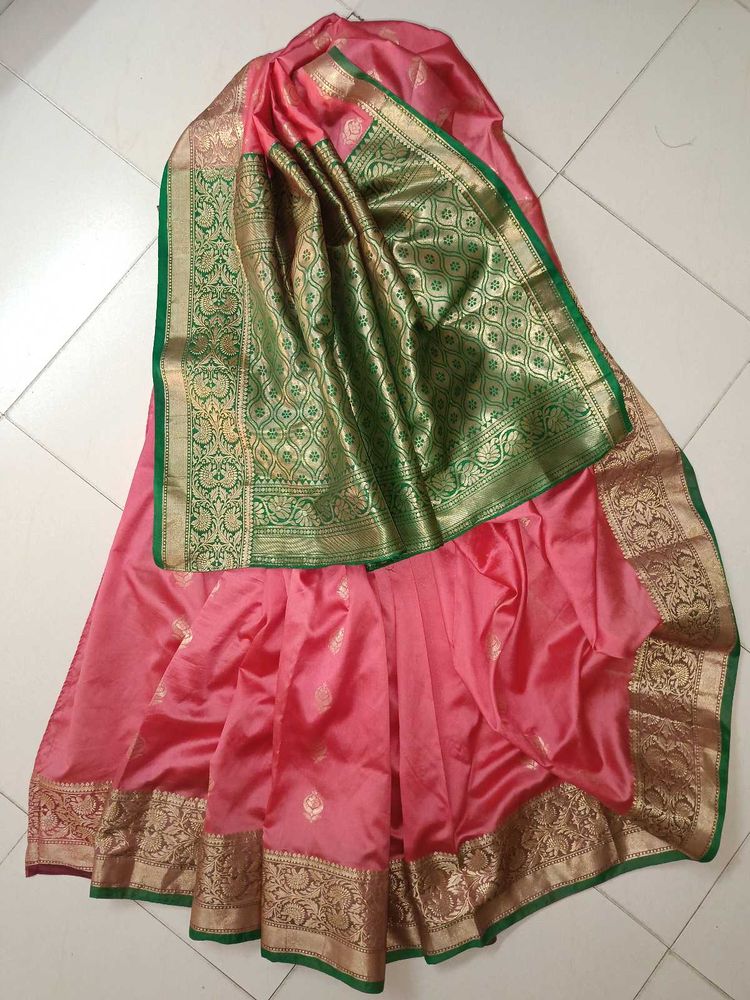 Elegant Pink Banarasi Saree
