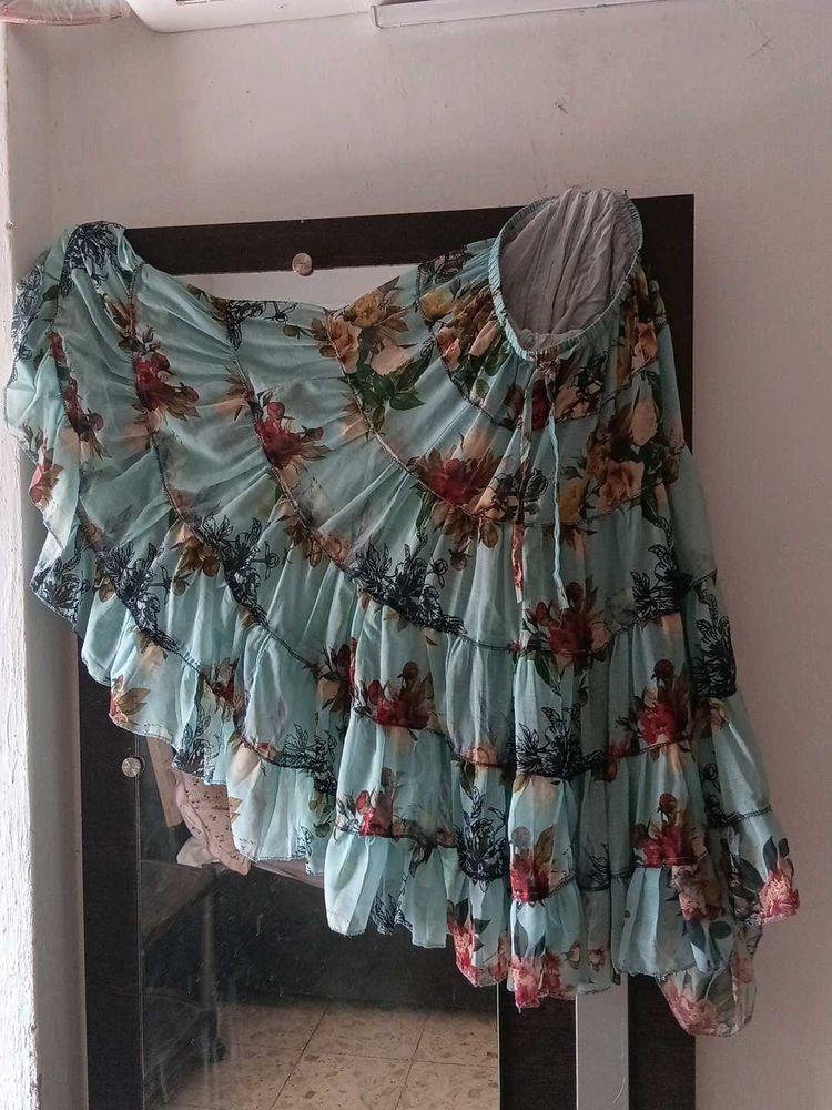 Floral Ruffled Skirt