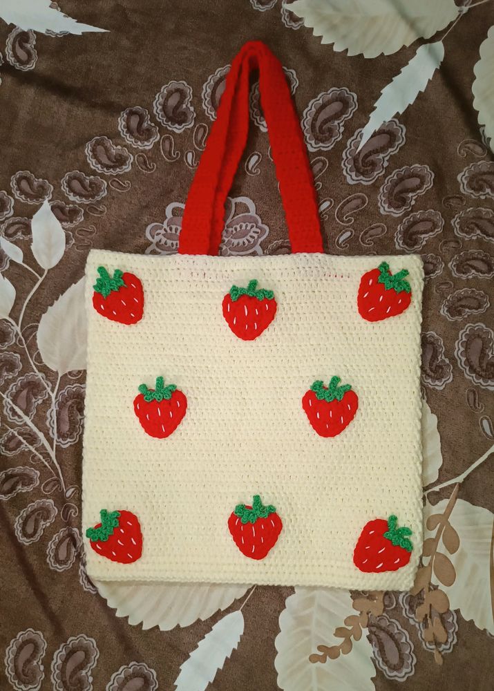 Crochet Handmade Strawberry Bag