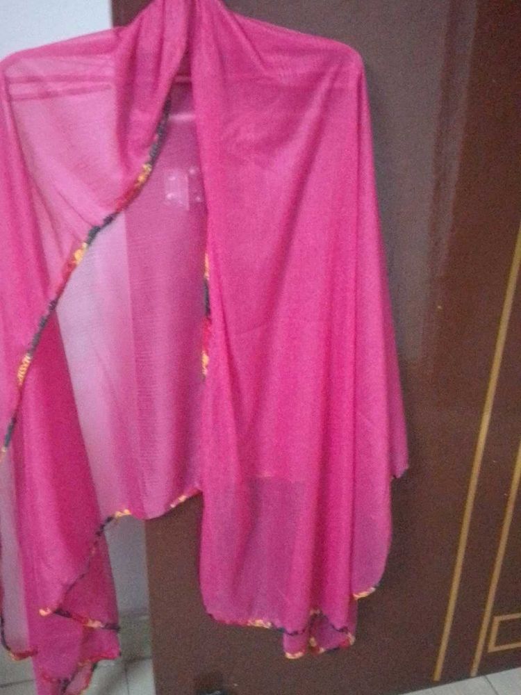 Pink Embellished Dupatta