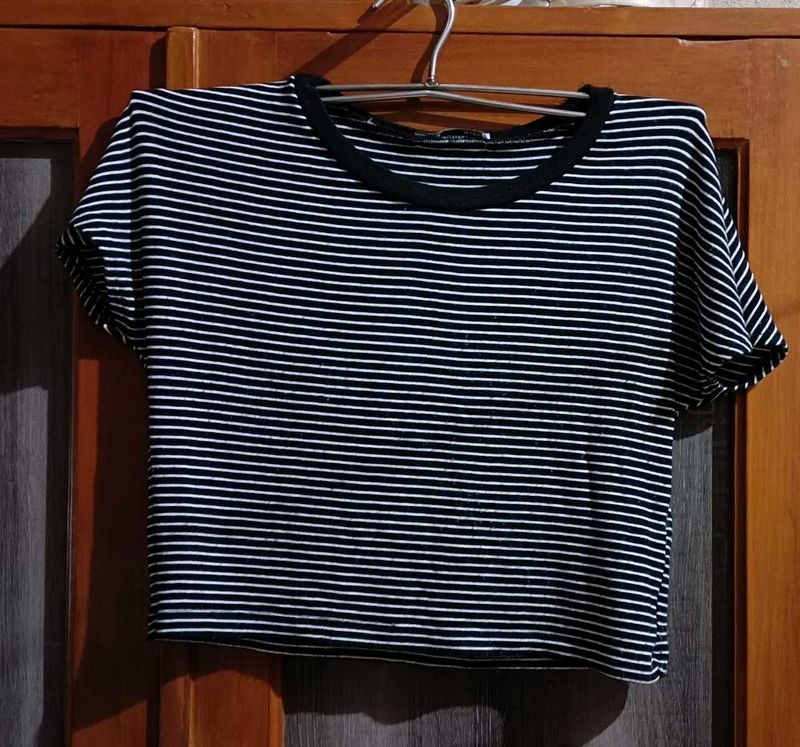 Striped Cropped Tee