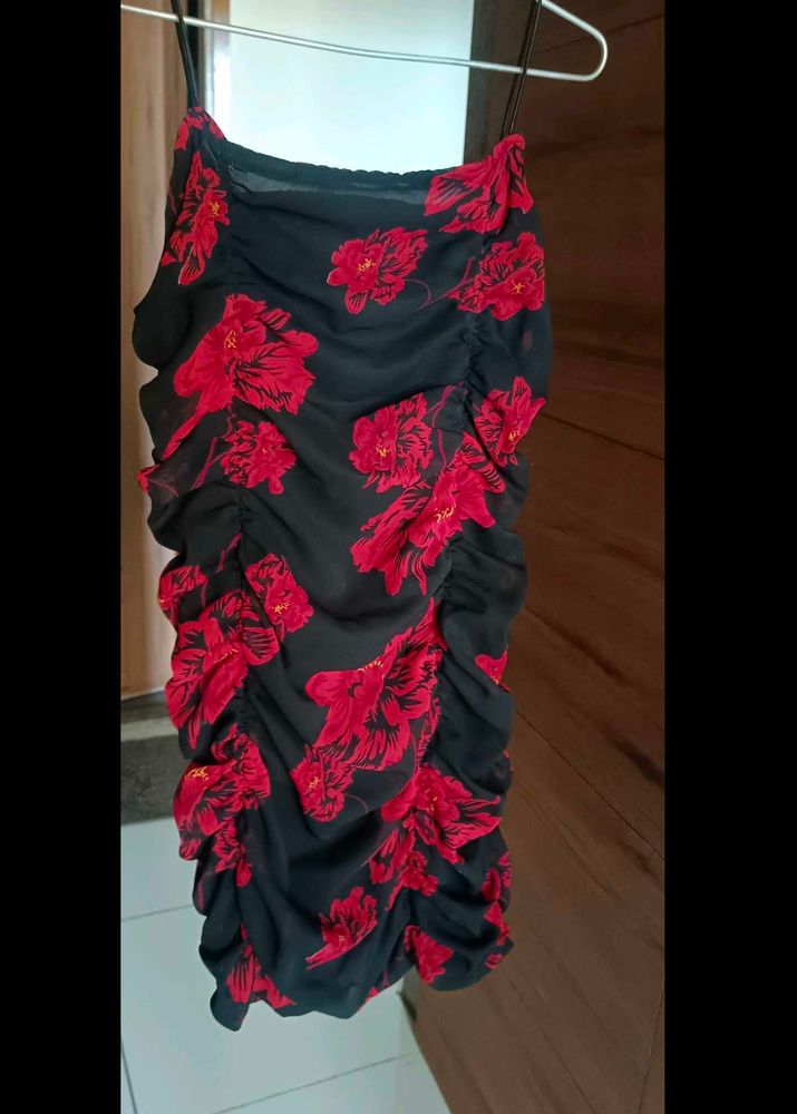 Floral Ruched Mini Dress