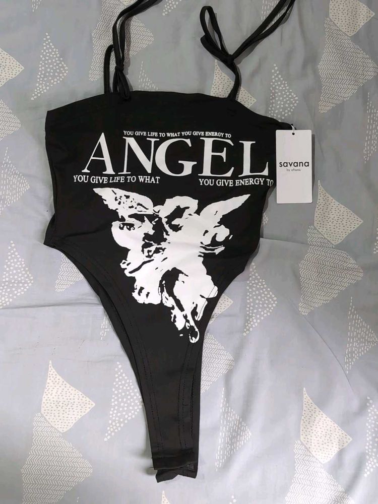 Savana Angel Graphic Bodysuit - Size XS