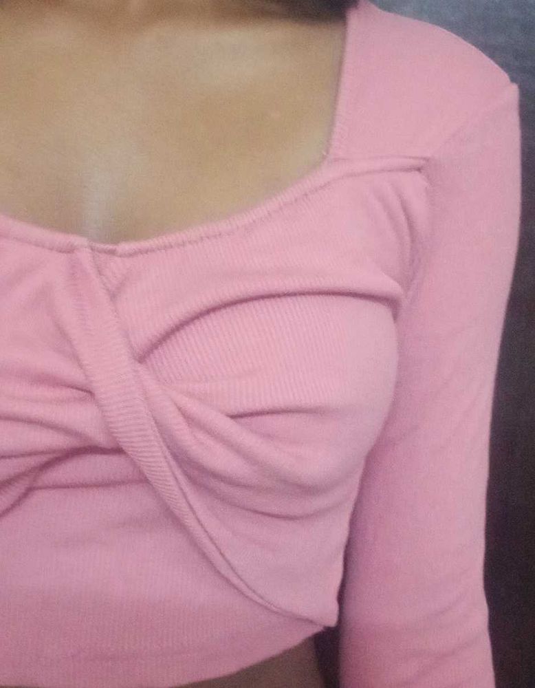 THRIFTED Pink Crop Top