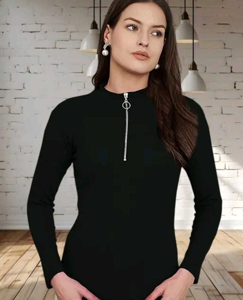 Chic Black Long Sleeve Top