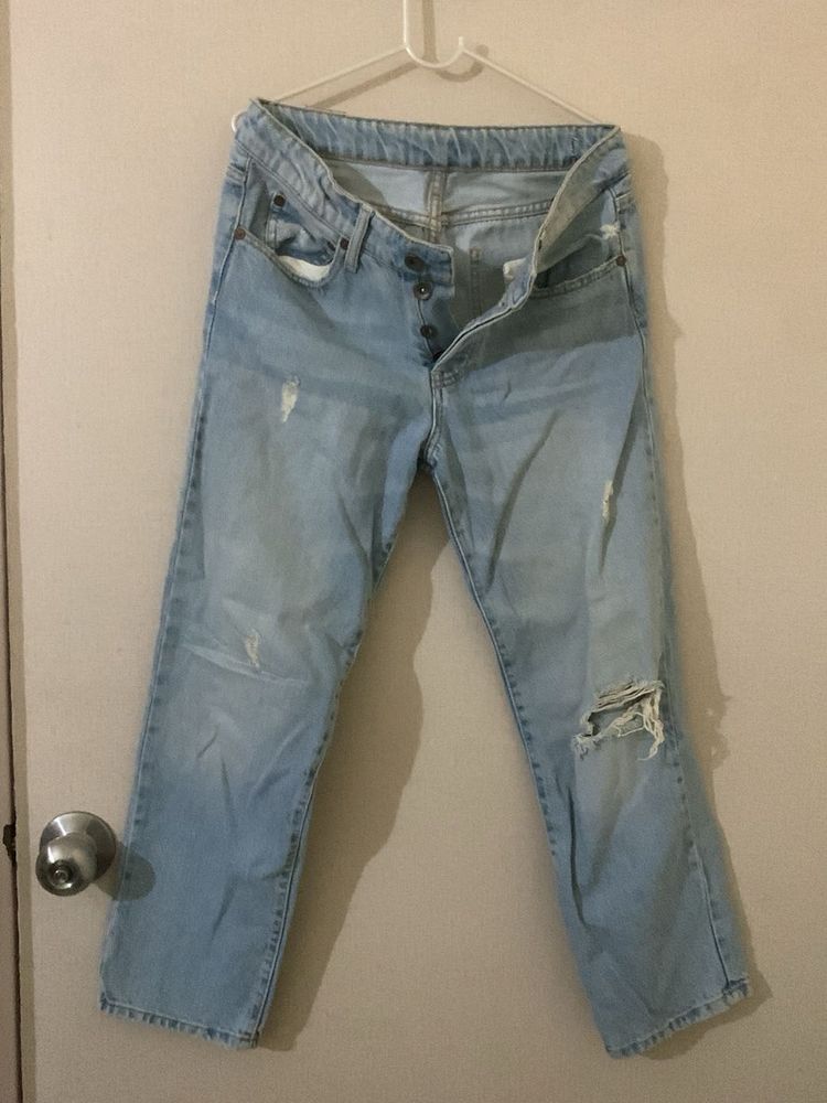 Distressed Light Wash Jeans