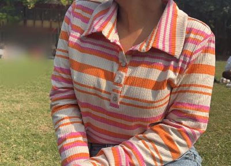 Striped Polo Top