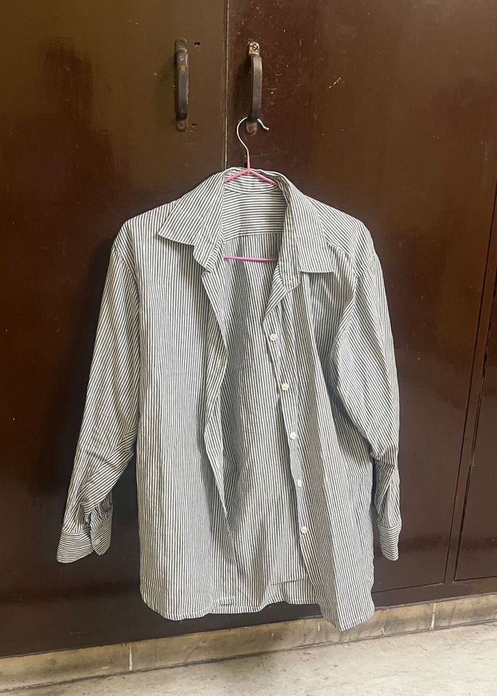Grey Cotton Shirt For Summer