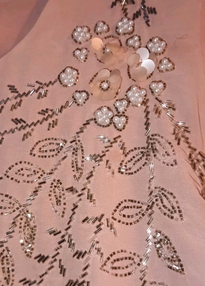 Blush Beaded Floral Top