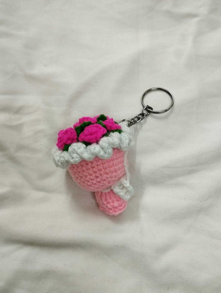 Crochet Flower Bouquet Keychain