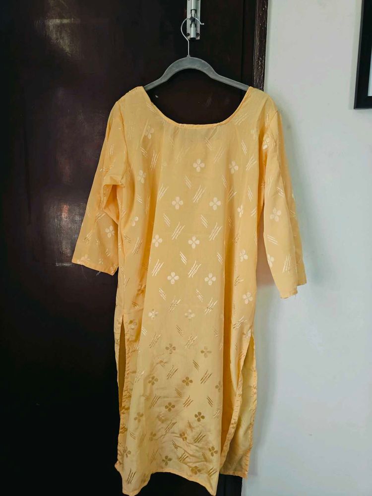 Yellow Embroidered Kurta