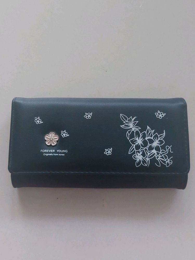 Forever Young Black Floral Wallet