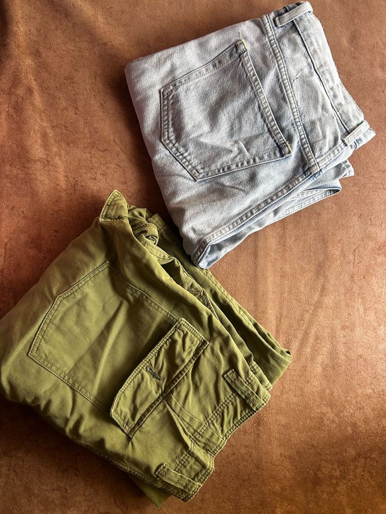 Blue Jeans &amp; Olive Cargos (Combo of 2)