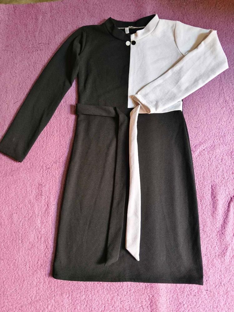 Two-Tone Midi Dress