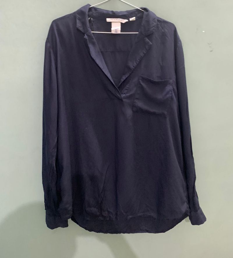 H&amp;M Linen V Neck Shirt