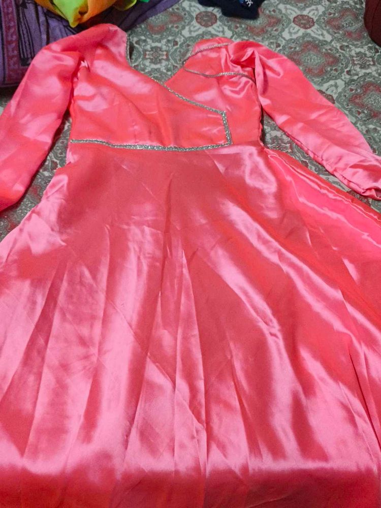 Elegant Coral Anarkali Kurta