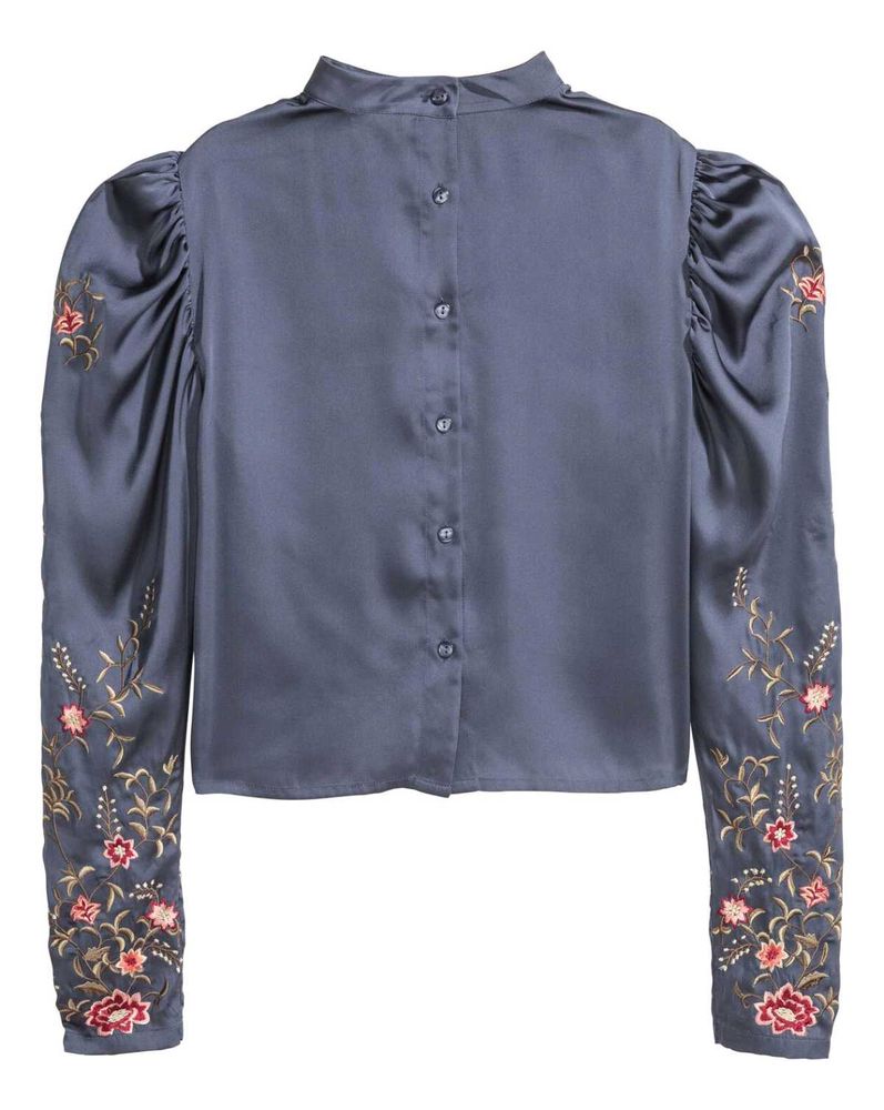 H&amp;M Satin Embroidered Blouse ♥️