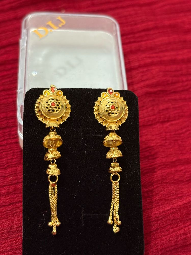 Gold Jhumka Earrings Dail Usage Earring