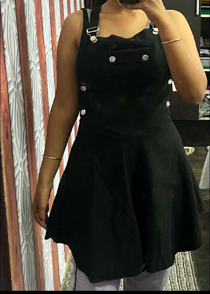Black Buttoned Jumper Dress