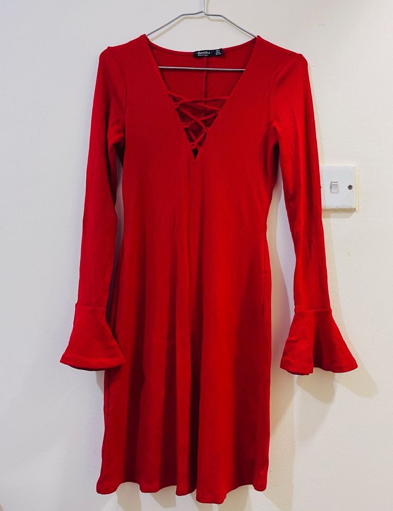 Bershka Red Mini Dress Size Small