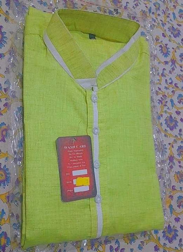 Lime Green Mens Kurta