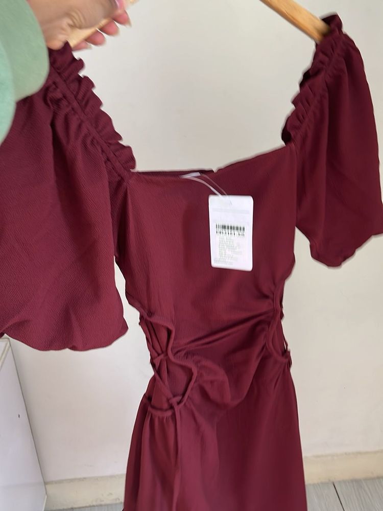 Burgundy Mini Dress