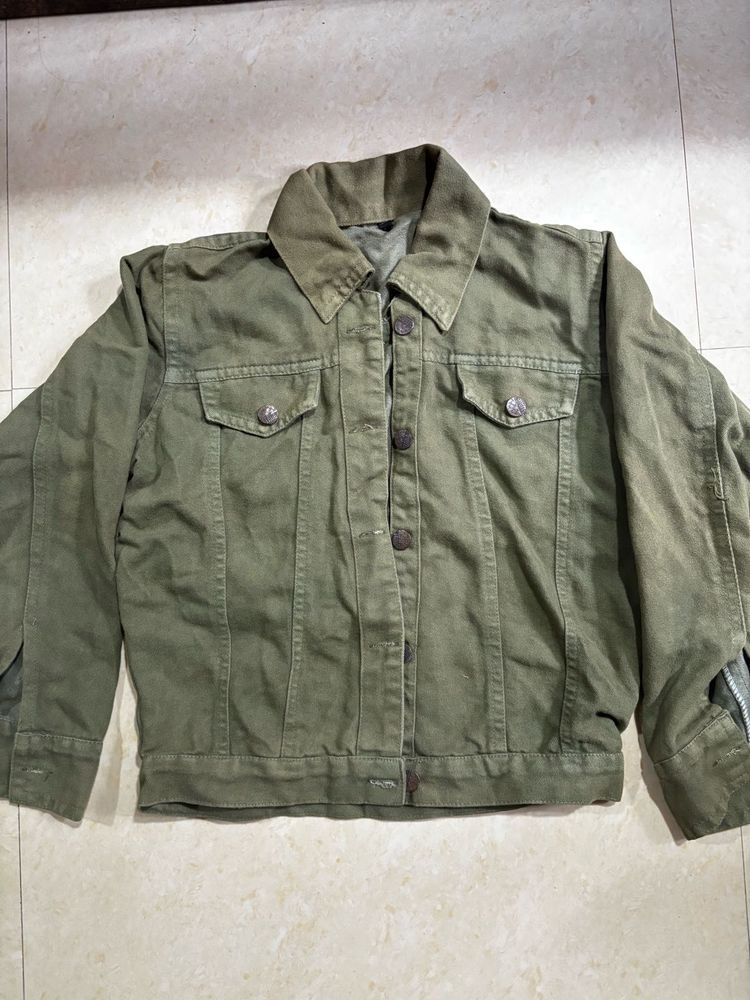 Vintage Green Denim Jacket