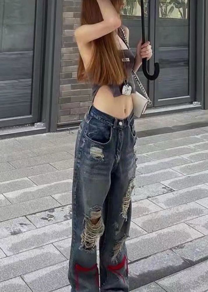 Y2k relaxed fit highly washed jeans