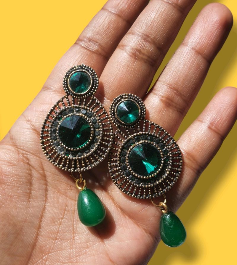 Green Stone Earrings