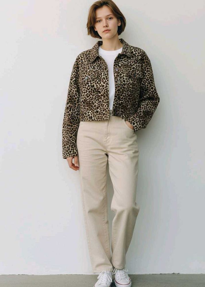 New Leopard Print Crop Jacket