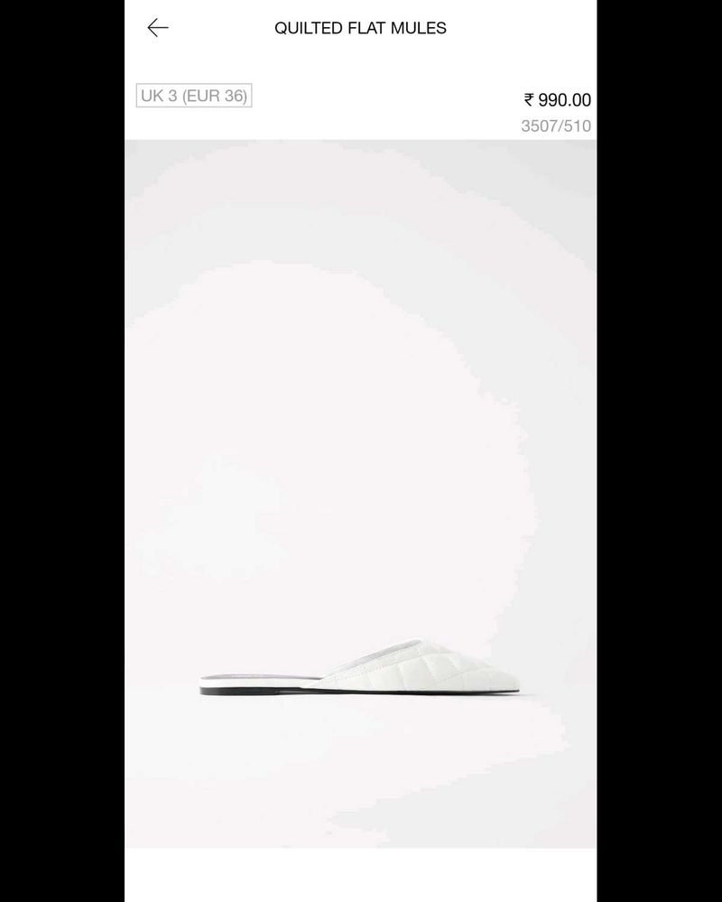 100% original zara quilted flat mules