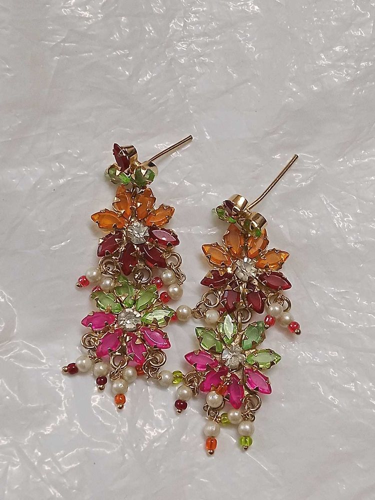 Floral Gemstone Earrings