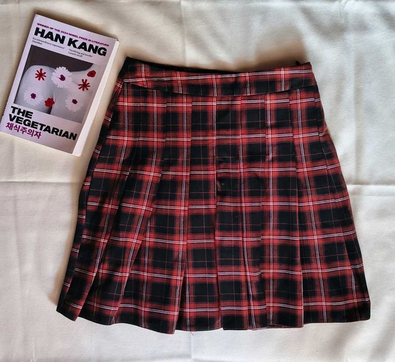 Red Plaid Mini Skirt