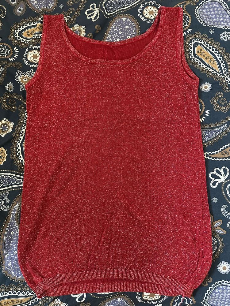 Maroon Glitter Top