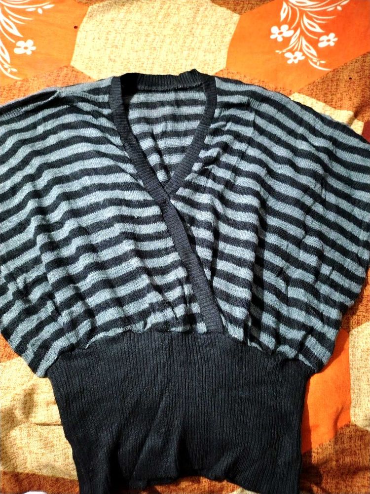 Striped V-Neck Top