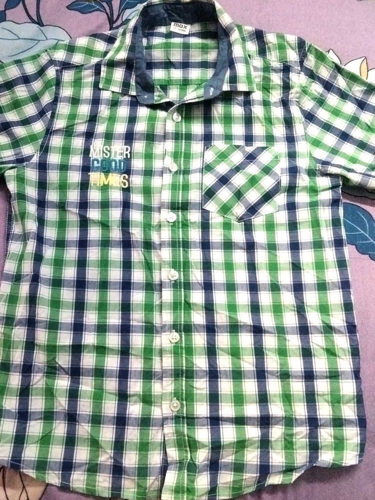 Boys Green Checkered Shirt🎀