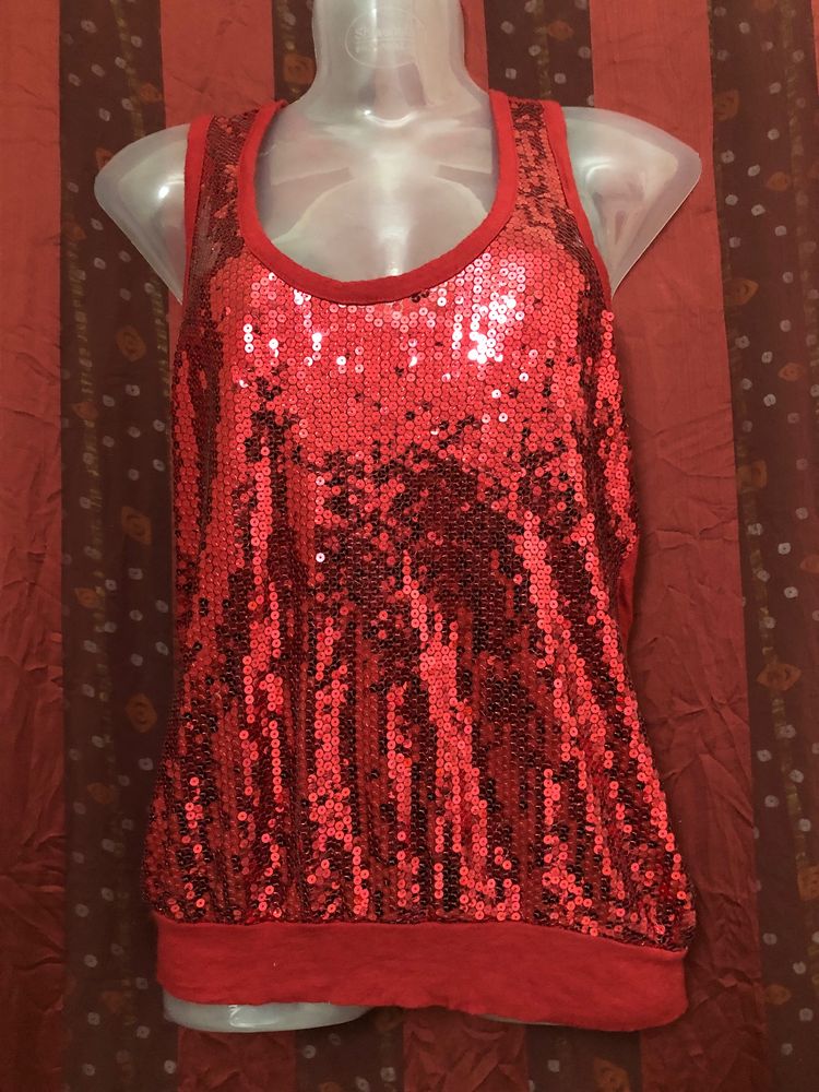 Red Stylish Sleeveless Top