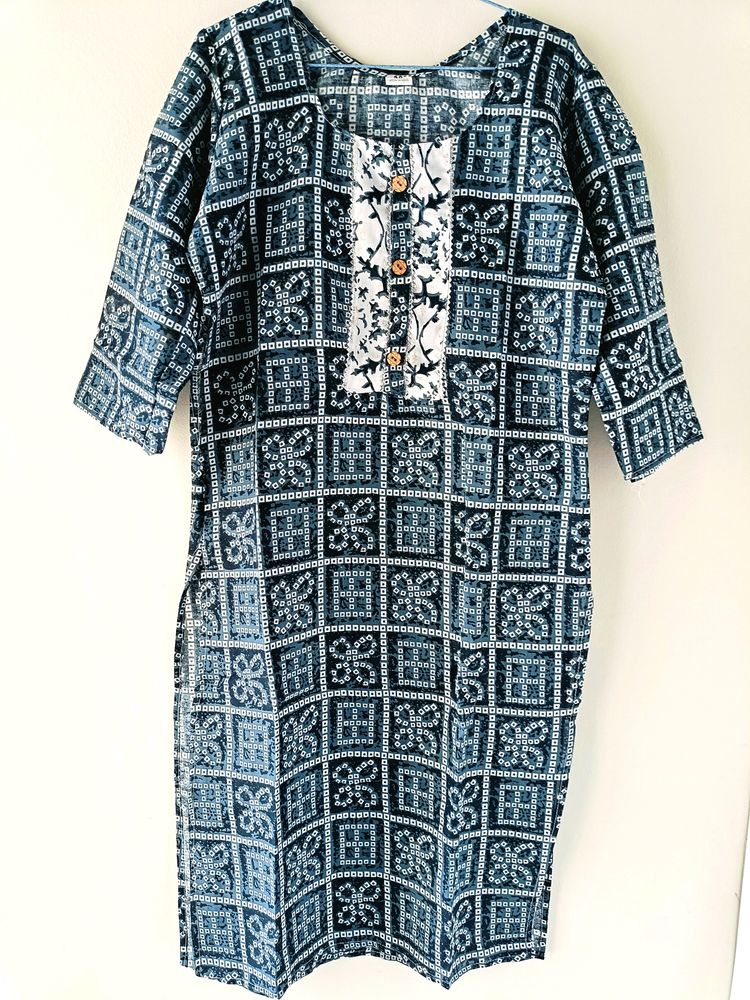 Kurta Pant Set Jaipuri Bandhage Print Stitched
