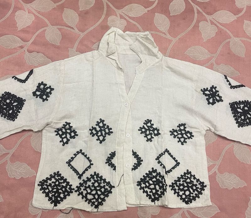 Embroidered White Top